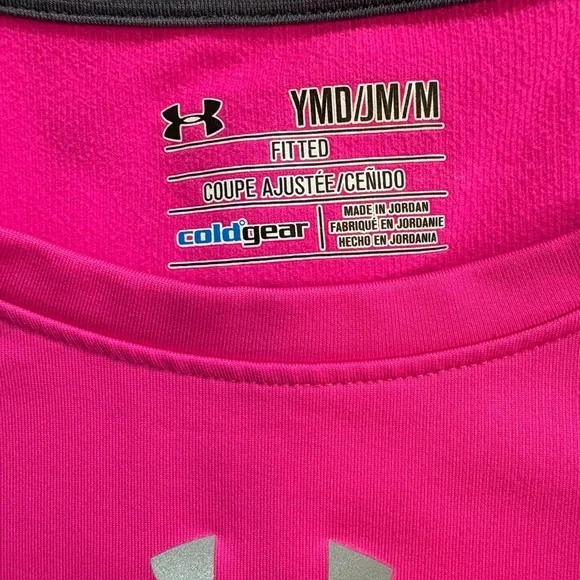 🤍5 for 20$ Under Armour Girls Fitted Cold Gear Pink Long Sleeve Youth Medium - Picture 4 of 7